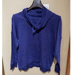 Gerry Weber Womens Blue Drawstring Cowl Neck Top Size XXL Long Sleeved